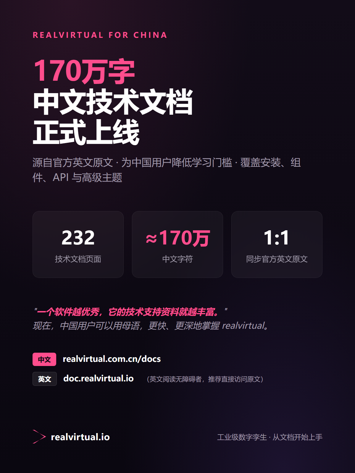 realvirtual 官方中文技术文档正式上线